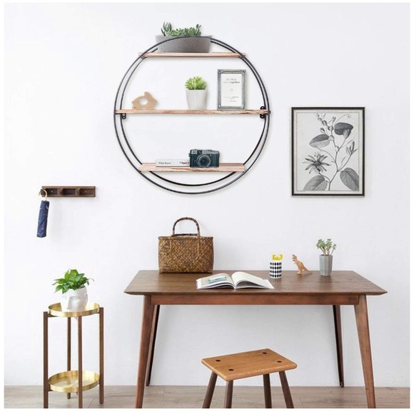 Accents Round Wall Shelf Rustic Wood Floating Shelves Poshmark